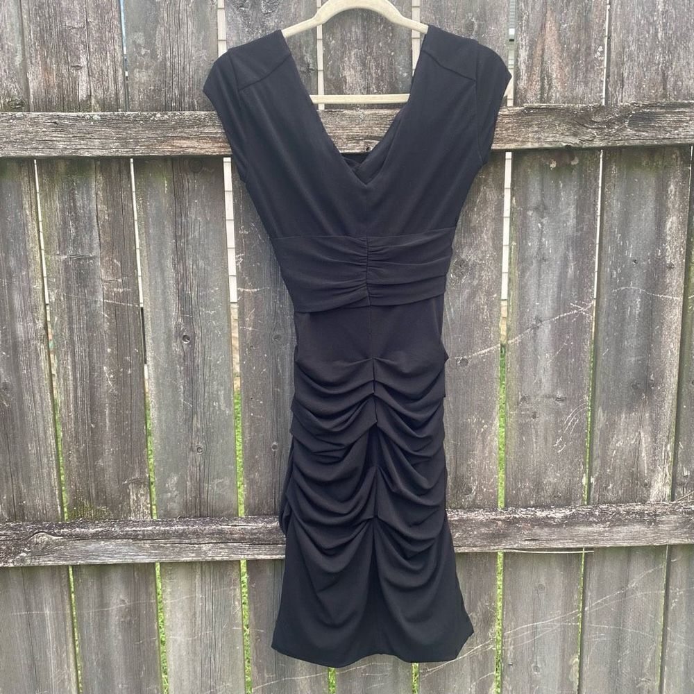 BCBG MaxAzria Ruched Black Bodycon Dress | XS - Picture 4 of 4